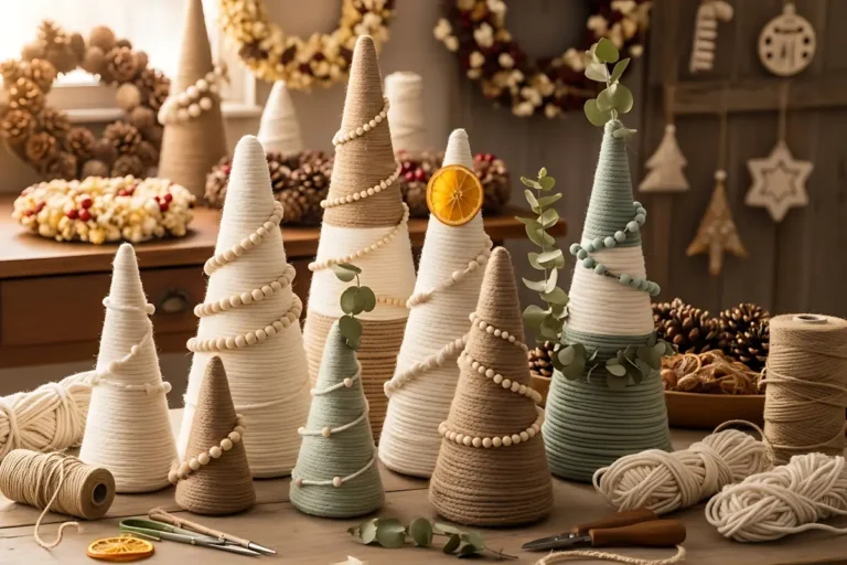 choinki ze sznurków