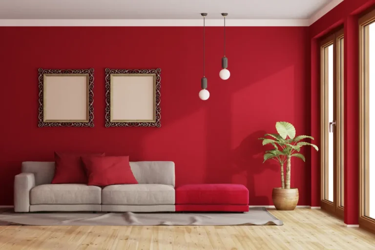 kolor czerwony we wnętrzu